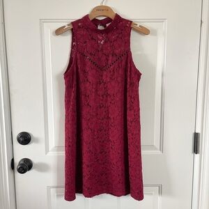WAYF Lace Mock Turtleneck Dress